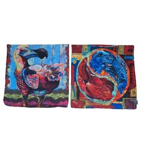 Society6 Angela Rizza Dodo Bird & Fish 18x18 Pillow Covers Shams Set of 2